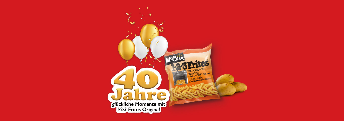 40 Jahre glückliche moment mit 1.2.3 Frites Original